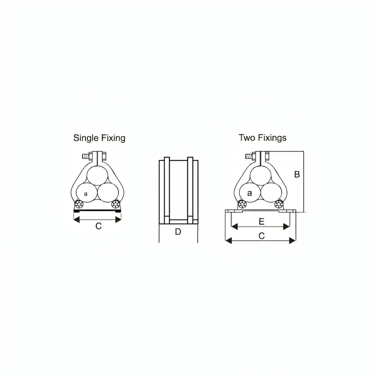 Aluminium Cable Cleats Trefoil