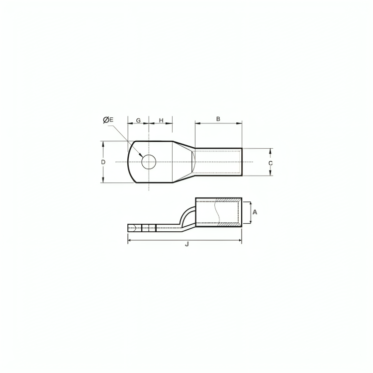 Crimping Type Copper Tubular Cable Terminal Ends - Economy Range