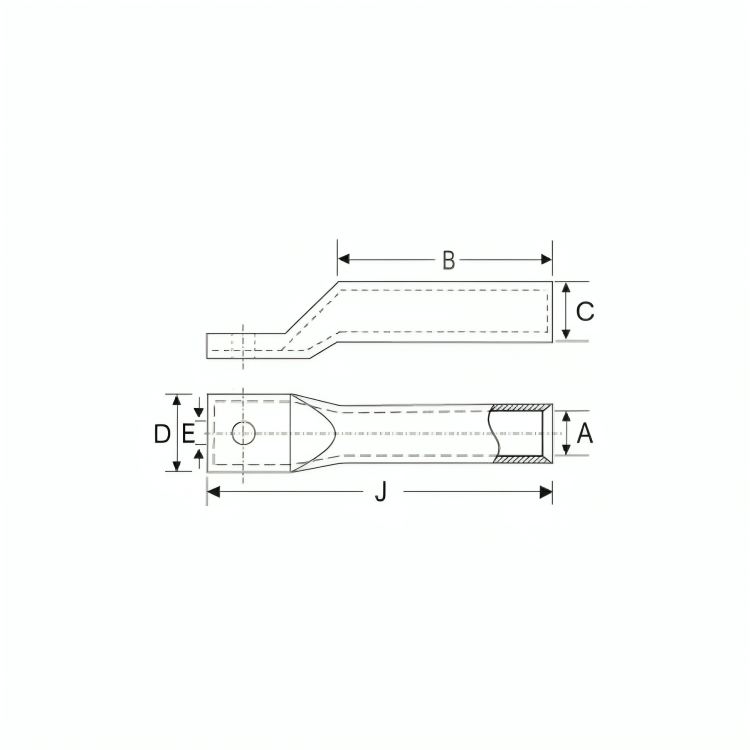 Crimping Type Heavy Duty Long Barrel Aluminium Terminal Ends For XLPE Cable