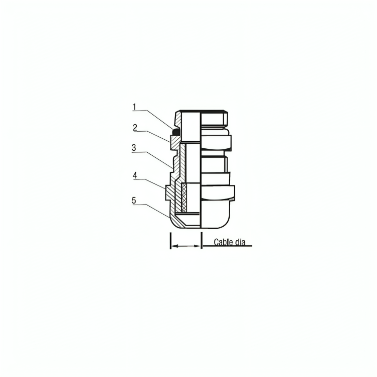Nickle Plated Brass Gland - IP68 Rating - PG Thread