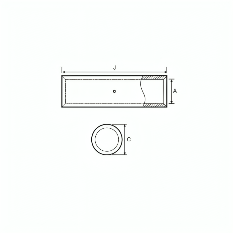 Tubular Compression Copper Connectors Long Barrel Up To 33KV