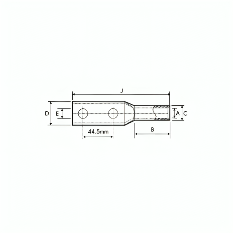 Copper Cable Terminal Ends With Extended Palm (2 Hole)