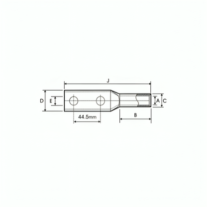 Copper Cable Terminal Ends With Extended Palm (2 Hole)