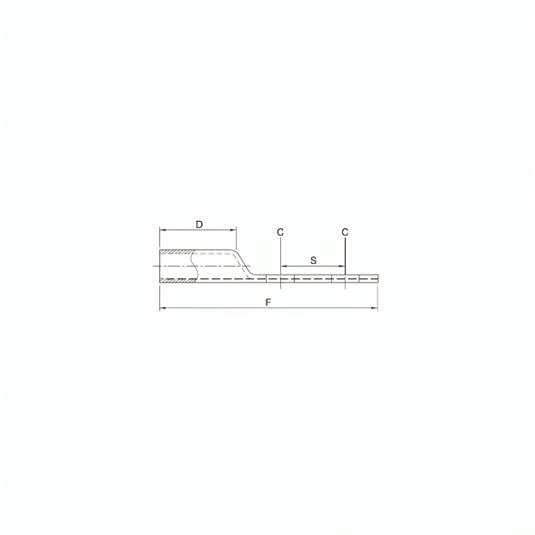 Copper Compression Lugs - Long Barrel, 2 Holes