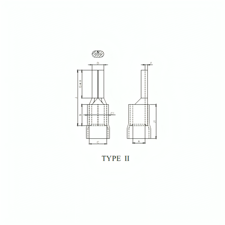 Copper Insulated Pin Type Cable Terminal Ends