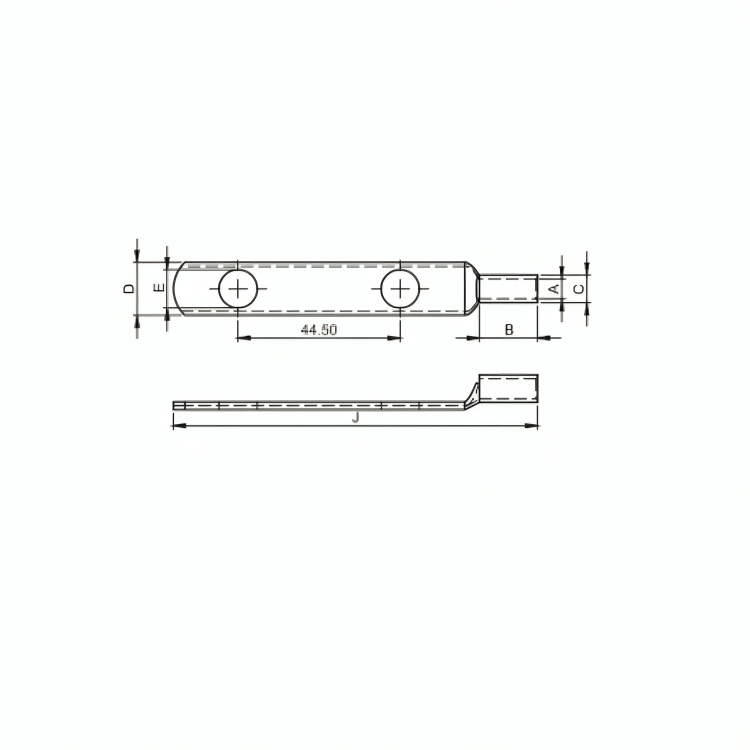 Crimping Type Copper Tubular Cable Terminal Ends - Two Hole