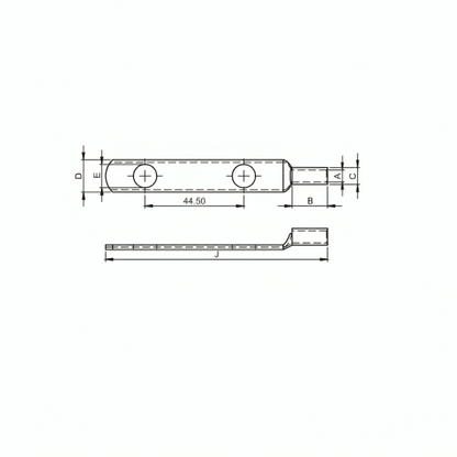 Crimping Type Copper Tubular Cable Terminal Ends - Two Hole