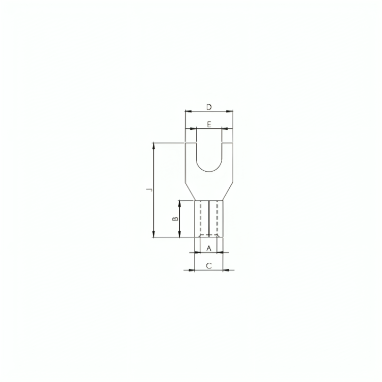 Fork Type Tinned Copper Cable Terminal Ends