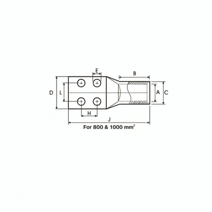 Four Hole Cable Terminal Ends (Economy Range)