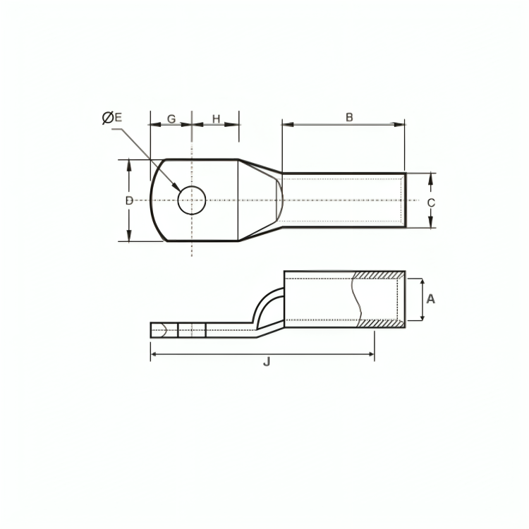 Long Barrel Tinned Copper Cable Terminal Ends