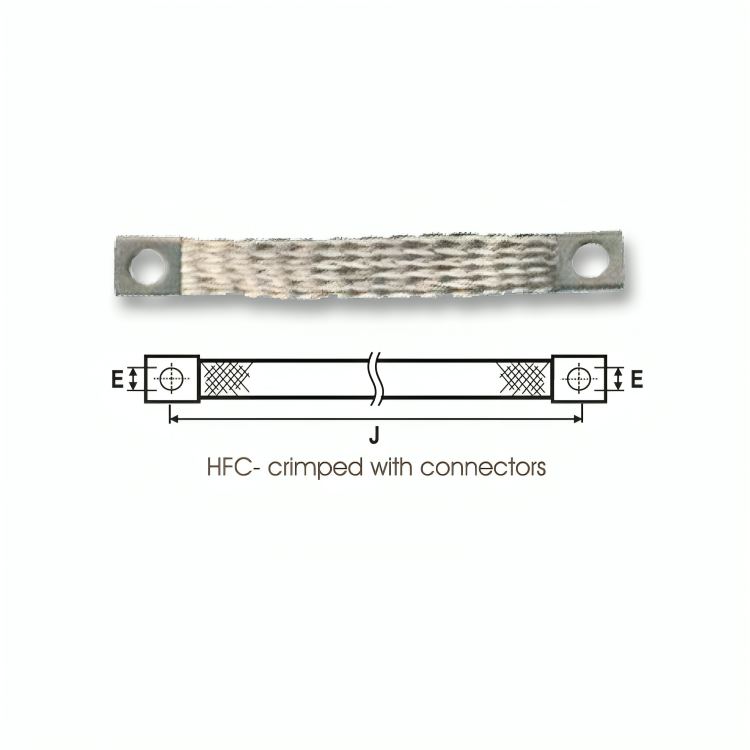 Tinned Copper Flexible Braids - Crimped With Connectors