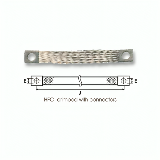 Tinned Copper Flexible Braids - Crimped With Connectors
