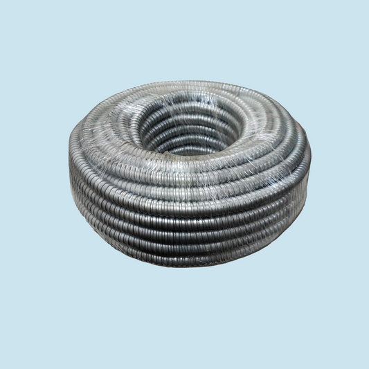 Galvanised metal flexible conduit hose, 30 m roll